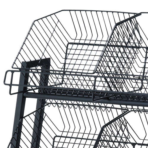 傾斜ジャンブルバスケット 3段 黒W90cm