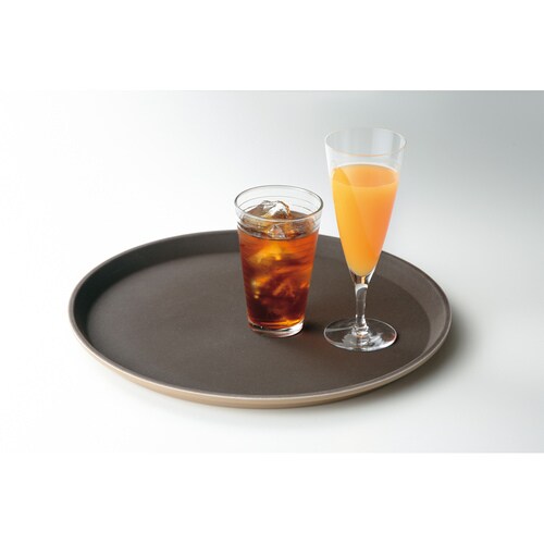 TB1600076ノンスリップ丸型トレイ16 BR