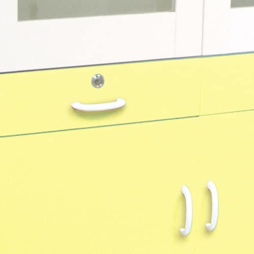 移動式薬品戸棚 イエロー 90×40×180cm