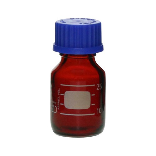 ねじ口びん(メジュームびん)茶褐色 25mL