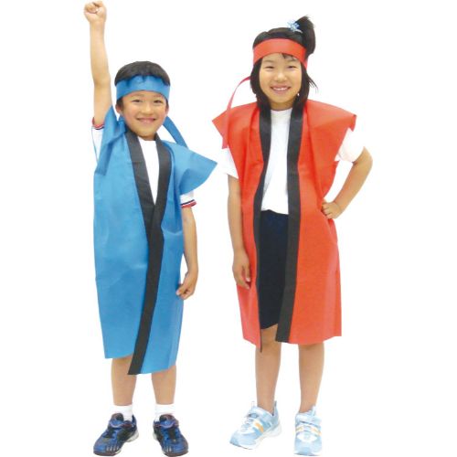 ロングハッピ不織布 紫 S(ハチマキ付)