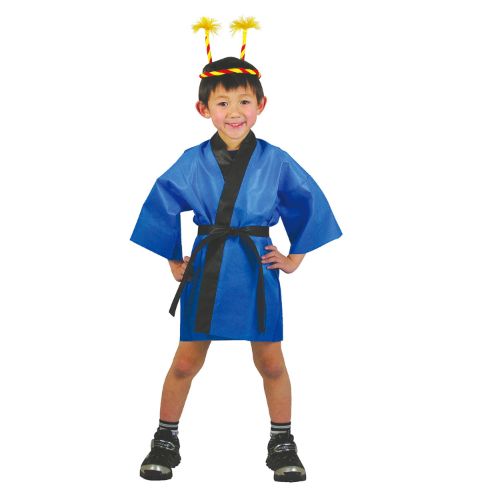 カラー不織布ハッピ 園児用 C 青