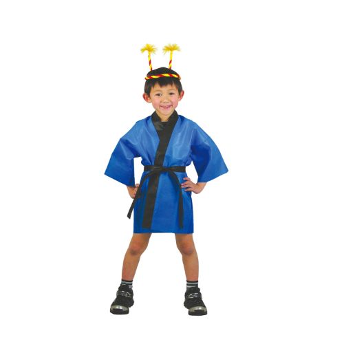 カラー不織布ハッピ 子供用 J 青