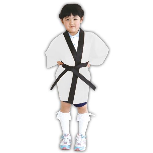 カラー不織布ハッピ 子供用 J 白