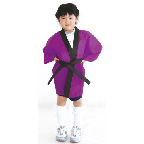 カラー不織布ハッピ 子供用 J 紫