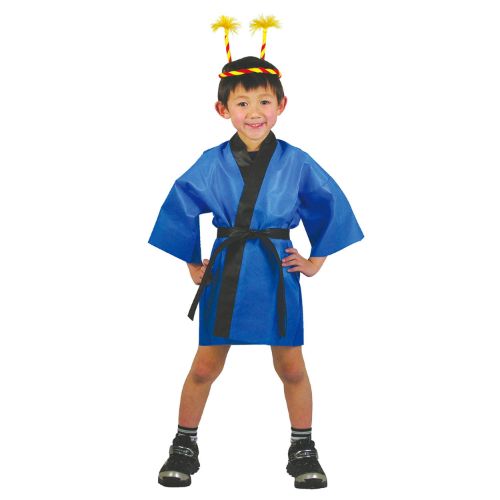 カラー不織布ハッピ 子供用 S 青