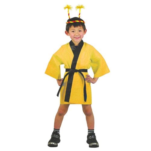 カラー不織布ハッピ 子供用 S 黄