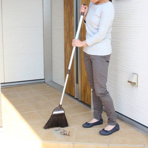 3段伸縮 黒シダほうき アルミ柄