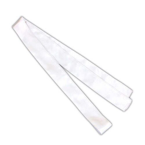 サテンロングハッピ黒(襟銀)S ハチマキ銀付