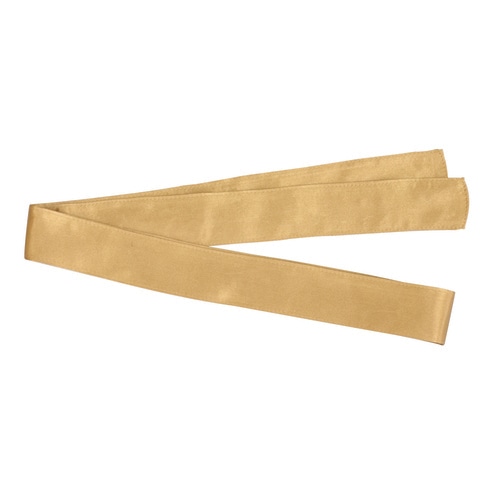 サテンロングハッピ黒(襟金)L ハチマキ金付