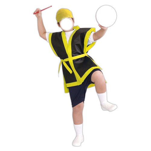 カラー不織布 エイサー打掛 黒(襟黄)J 帯付