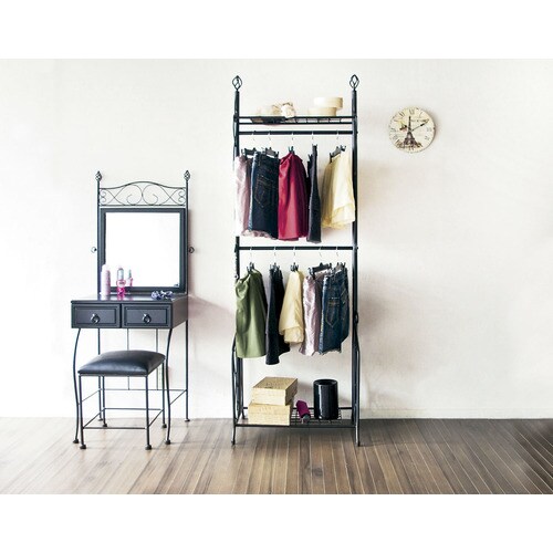 ダブルハンガーラック ブラック