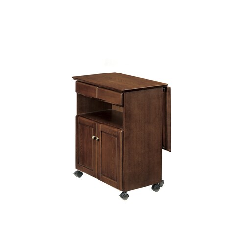 扉付き バタフライワゴン ダークブラウン