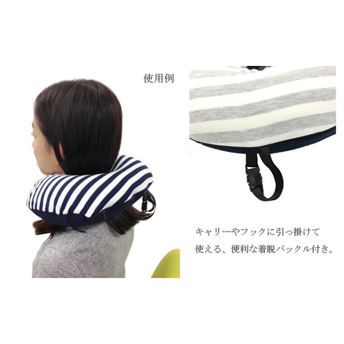 ビーズ ピロー ボーダー グレー