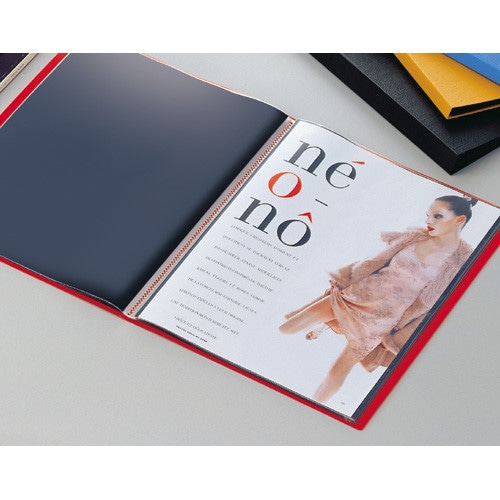 クリアホルダーエクシヴA440ポケット青×3