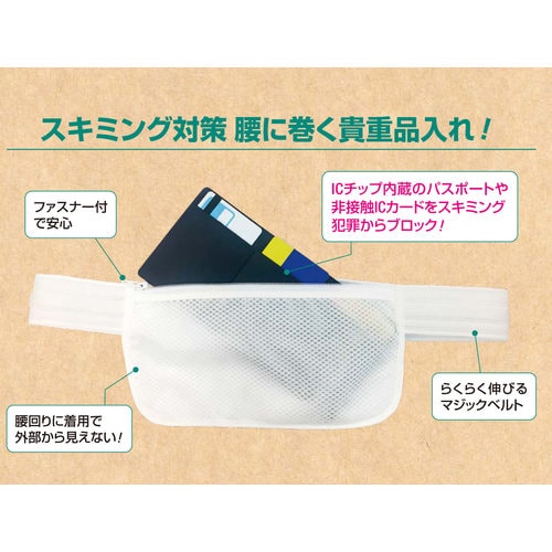 キャッシュベルト ミニ スキミングブロック 白