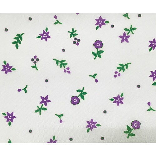 防水食事用エプロン 小花柄パープル