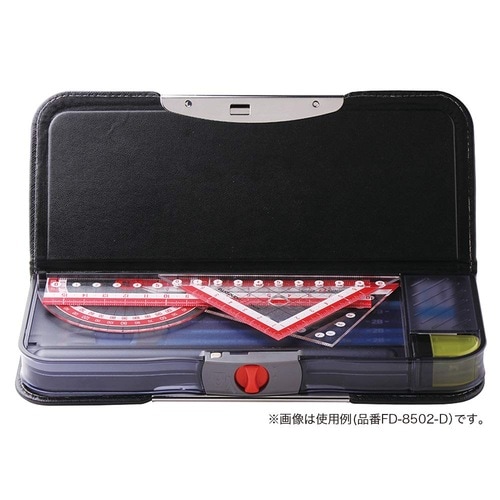 筆箱 両面 筆入 スリム アルロック ブラック×2