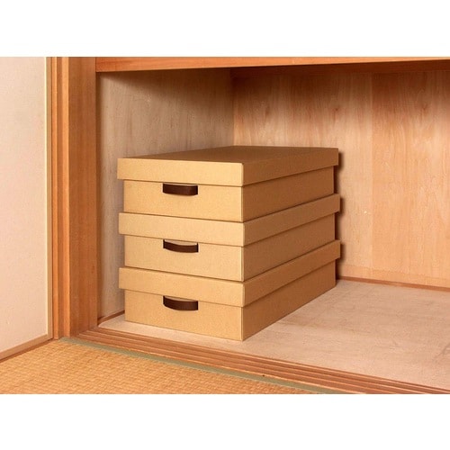 フタ式衣装ケース ダンボール収納 ナチュラル