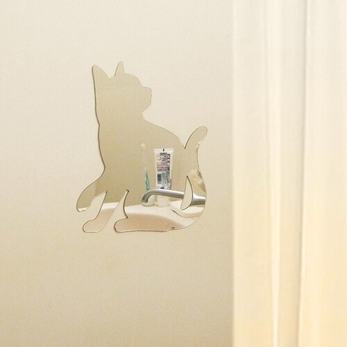 ココニモミラー ミラーステッカー シルエット・ネコ