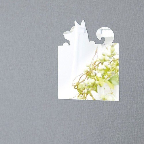 ココニモミラー ミラーステッカー 角形・柴犬