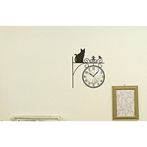 ウォールクロックステッカー まちねこ