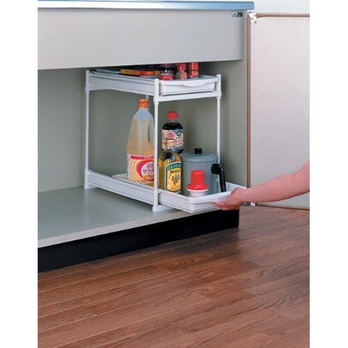 シンク下スライドラック2段 ホワイト