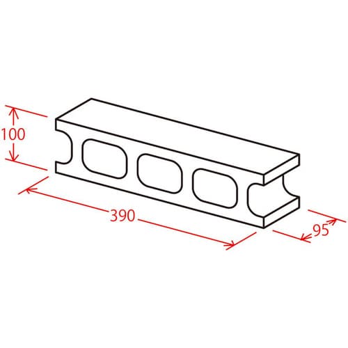 発泡スチロール Kブロック大 横割 グレー
