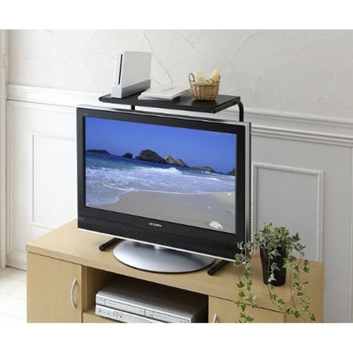テレビ上ラックミニ 伸縮タイプ ブラック
