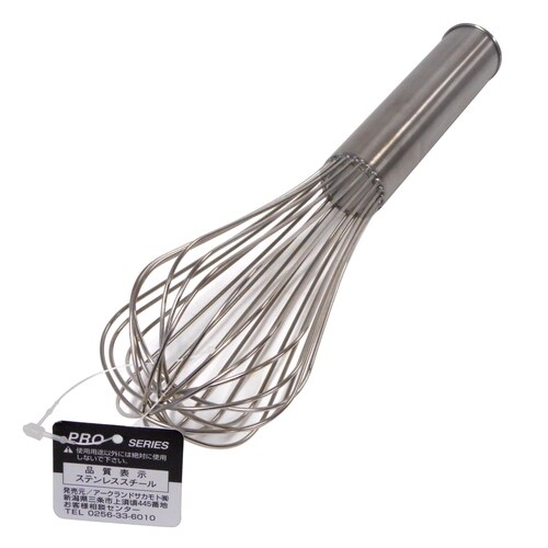 18−0ステンレス パイプ柄ピアノ泡立て 25cm