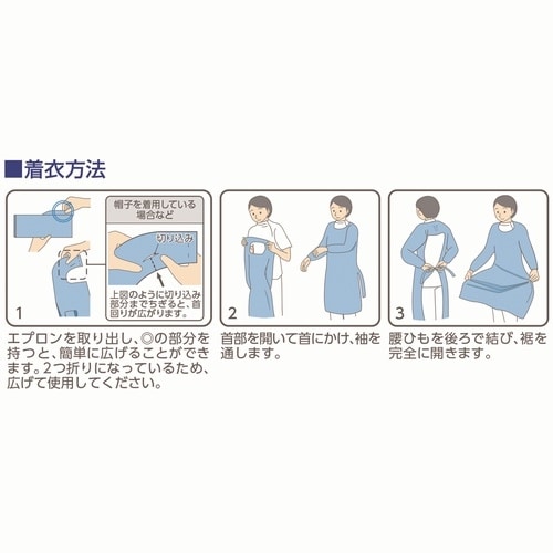 プラスチックエプロン 袖付 大きめサイズ 10枚入