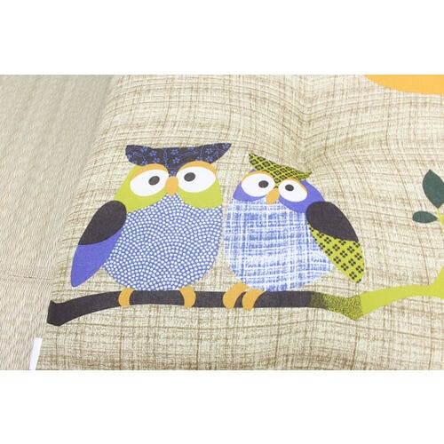 ふくろう 座布団 ブラウン 55×59cm2P