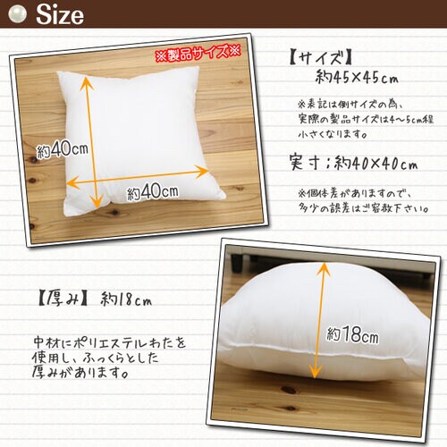 ヌード セアテ アイボリー 45×45cm 2P