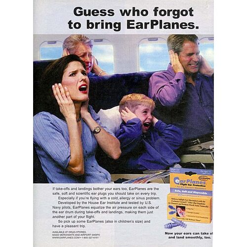 耳栓 気圧変動対応イヤープレーン 大人用1組入×3