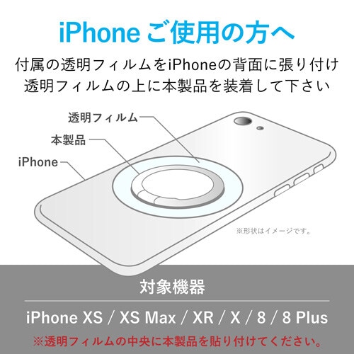 スマホ用フィンガーリング/Qi対応/ブラック