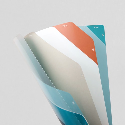 クリアホルダー 5ポケットA4ストライプ柄 紺×5