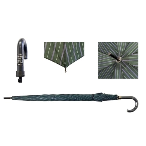傘 紳士 ジャンプ長傘 75cm ストライプ緑×6