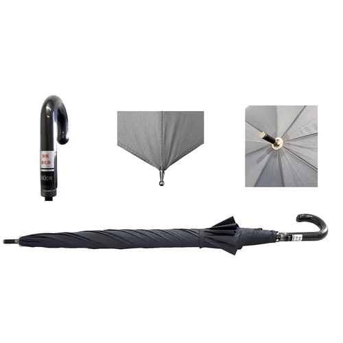 傘 紳士 ジャンプ長傘 80cm 無地 黒 ×6