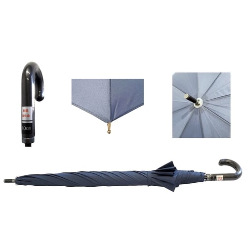 傘 紳士 ジャンプ長傘 80cm 無地 紺 ×6
