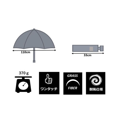 傘 紳士 自動開閉傘 65cm 紺 ×6