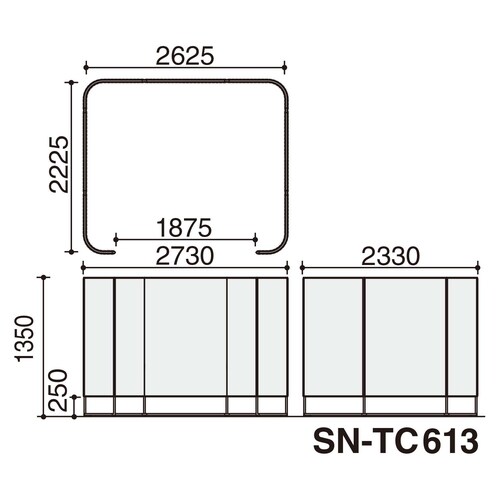 インフレームチェア4−6人用高さ135白38