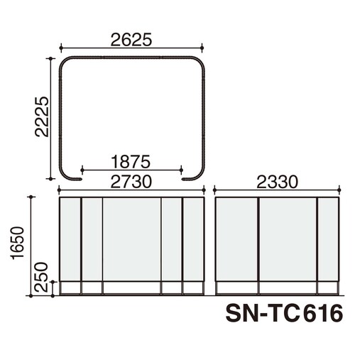 インフレームチェア4−6人用高さ165黒1S