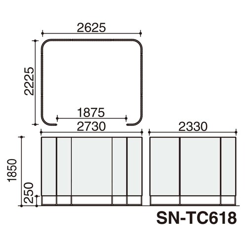 インフレームチェア4−6人用高さ185黒B5