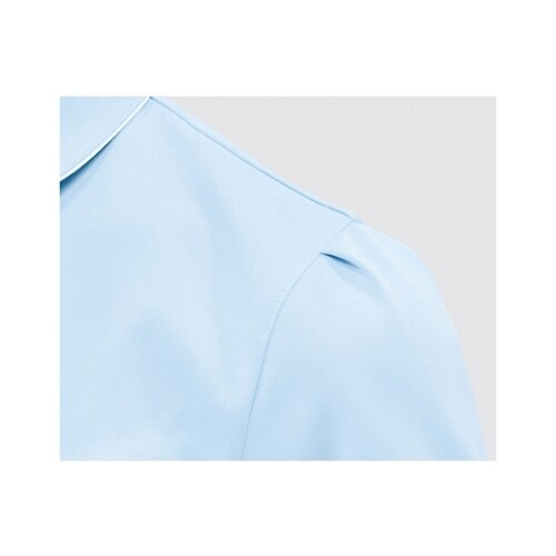 ナースジャケット半袖サックス/白S 73−1486