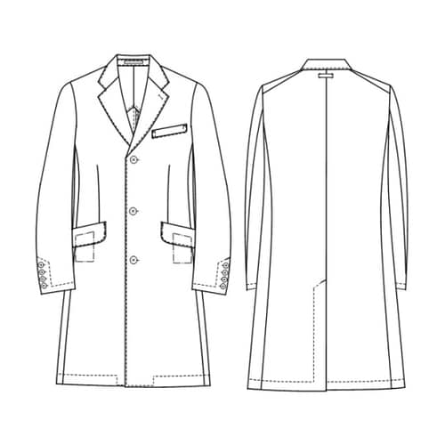 男子シングル診察衣 ホワイト BL FD4000