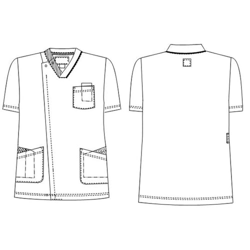 男子スクラブ ネイビー+ロイヤルブルー M