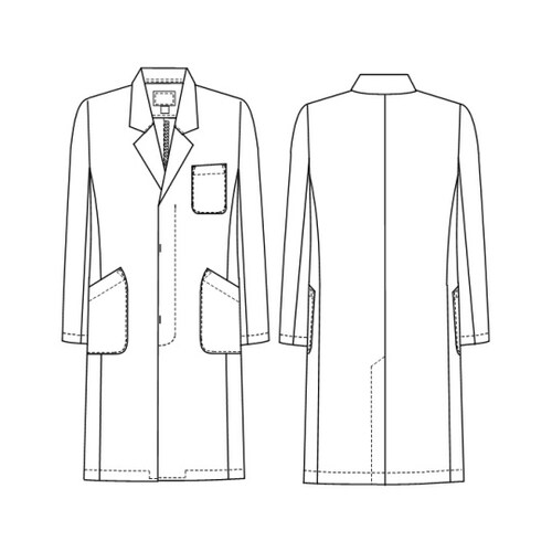 男子シングル診察衣 ホワイト S EM3015