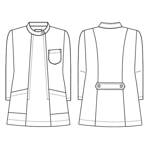 看護上衣7分袖 ホワイト EL