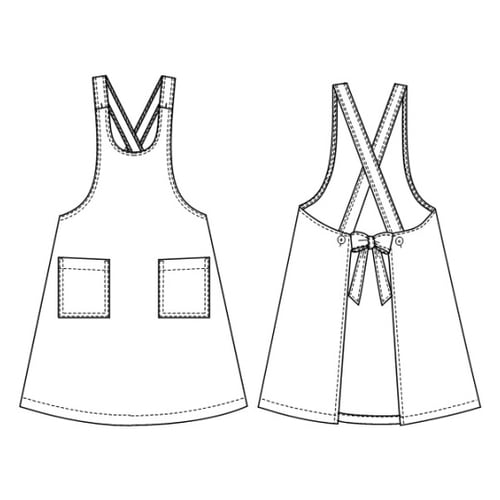 花井幸子プリントエプロン ブルー