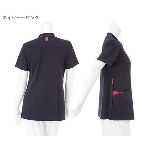 女子スクラブ ネイビー+ロイヤルブルー LL